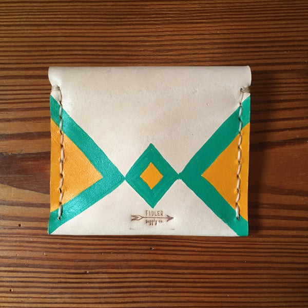 Painted Change Pouch - Turquoise 2